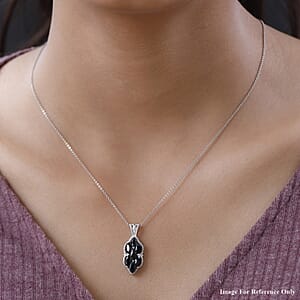 Karis Thai Black Spinel Pendant without Chain in Platinum Bond 2.35 ctw