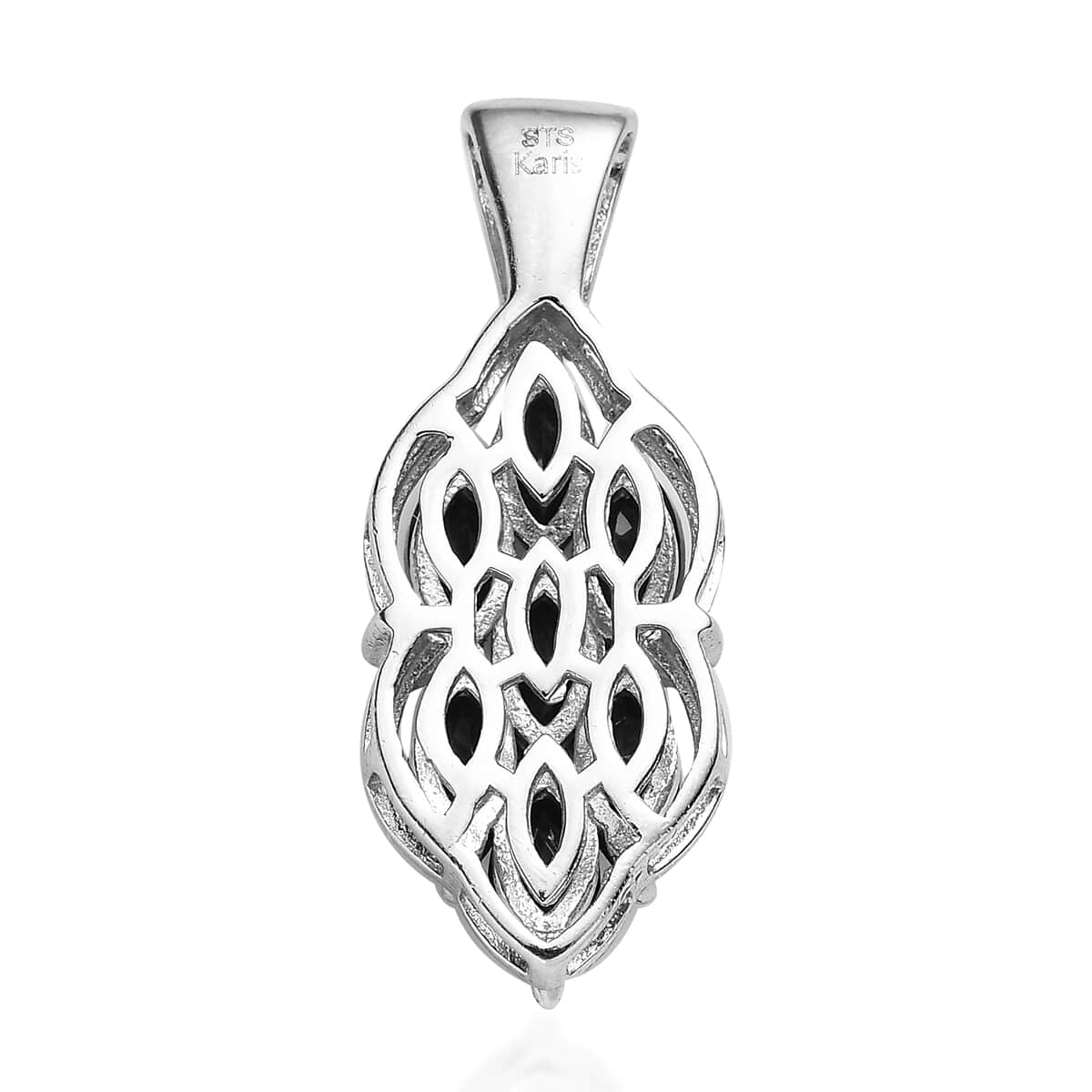 Karis Thai Black Spinel Pendant in Platinum Bond 2.35 ctw image number 4