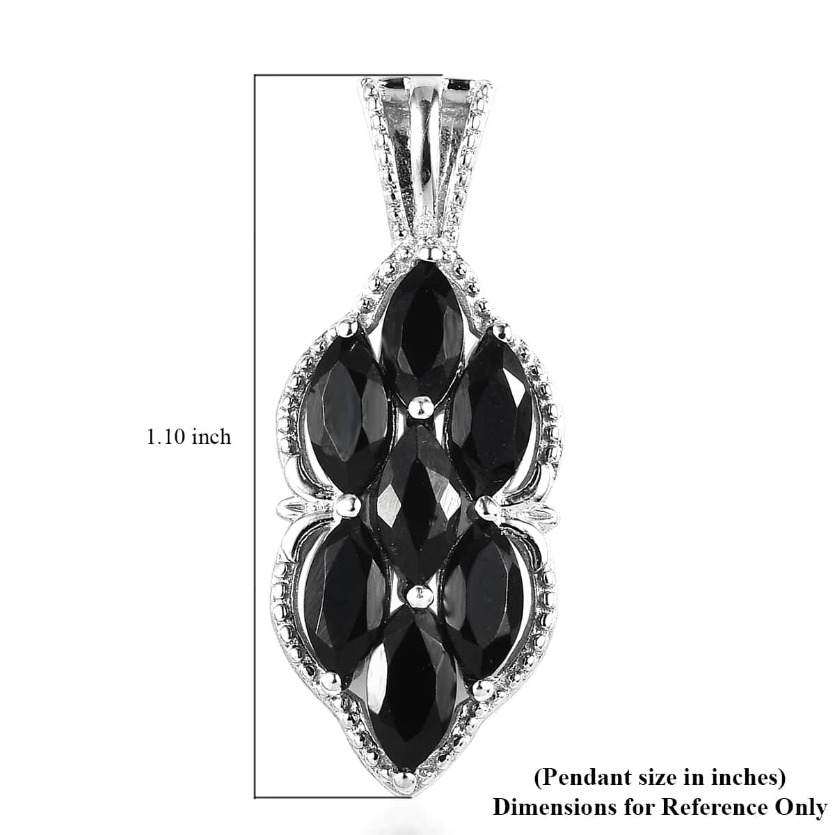 Karis Thai Black Spinel Pendant in Platinum Bond 2.35 ctw image number 5