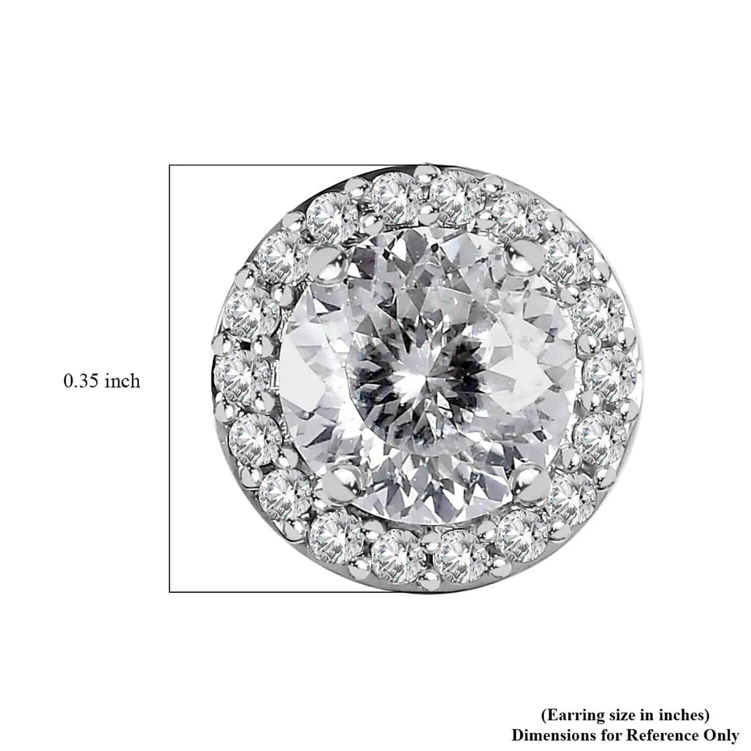 Luxoro 120 Facet Moissanite Halo Stud Earrings, Moissanite Earrings,  10K White Gold Stud Earrings, Gold Earrings, Gold Jewelry For Her 1.75 ctw