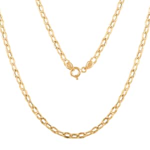 Oval Specchio Italian 14K Yellow Gold Necklace 18 Inches 2.25 Grams