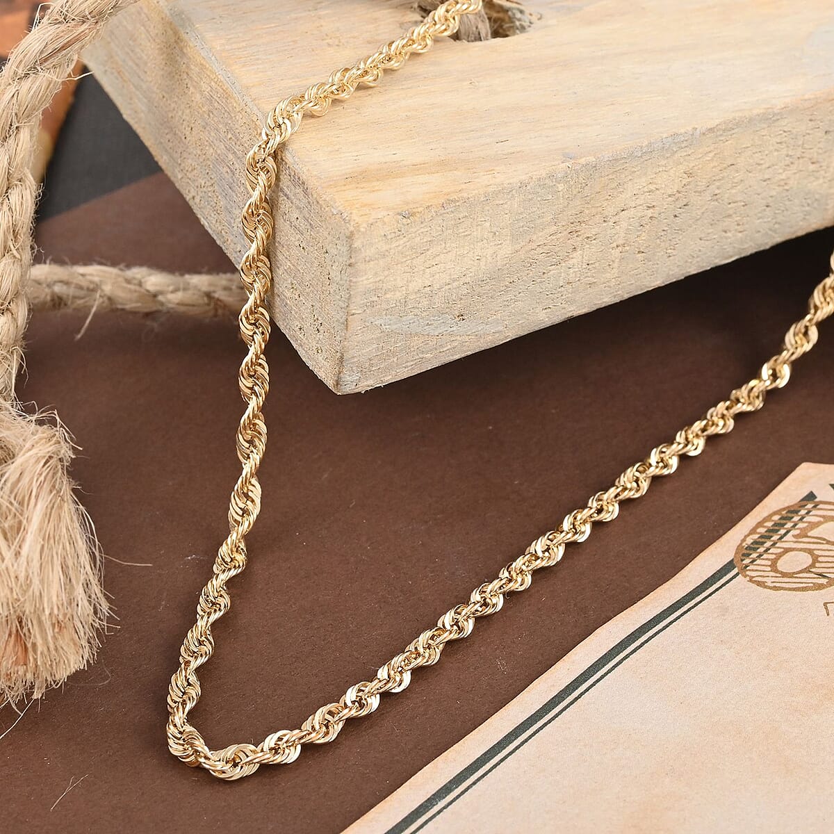 Toscana Rope Italian 14K Yellow Gold 3mm Necklace 20 Inches 2.55 Grams image number 1