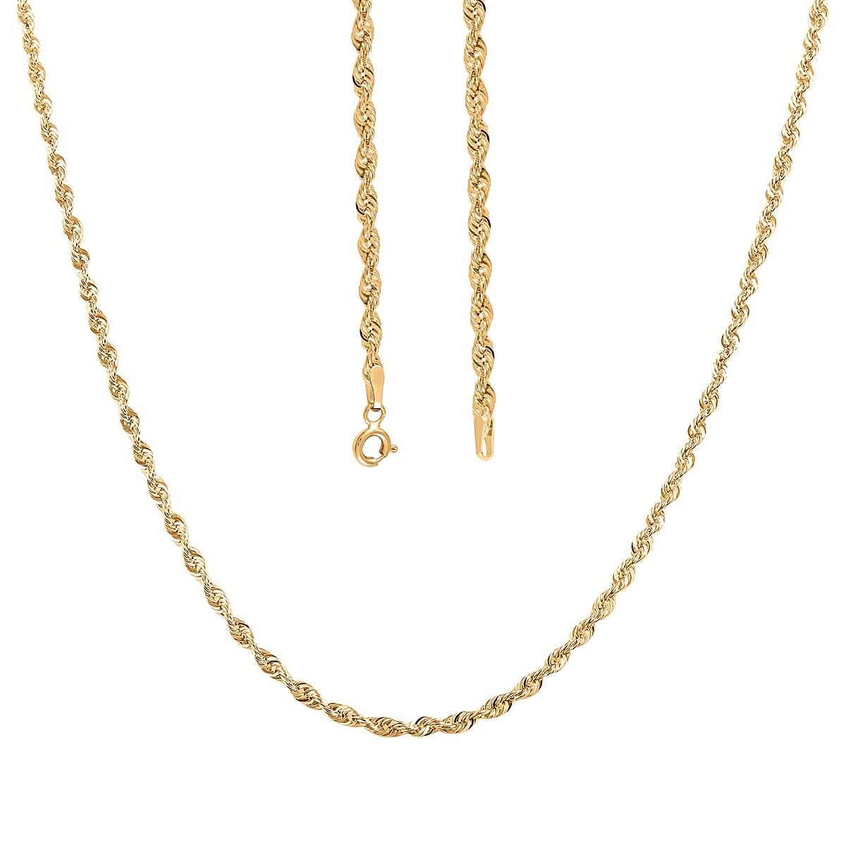 Toscana Rope Italian 14K Yellow Gold 3mm Necklace 20 Inches 2.55 Grams image number 4