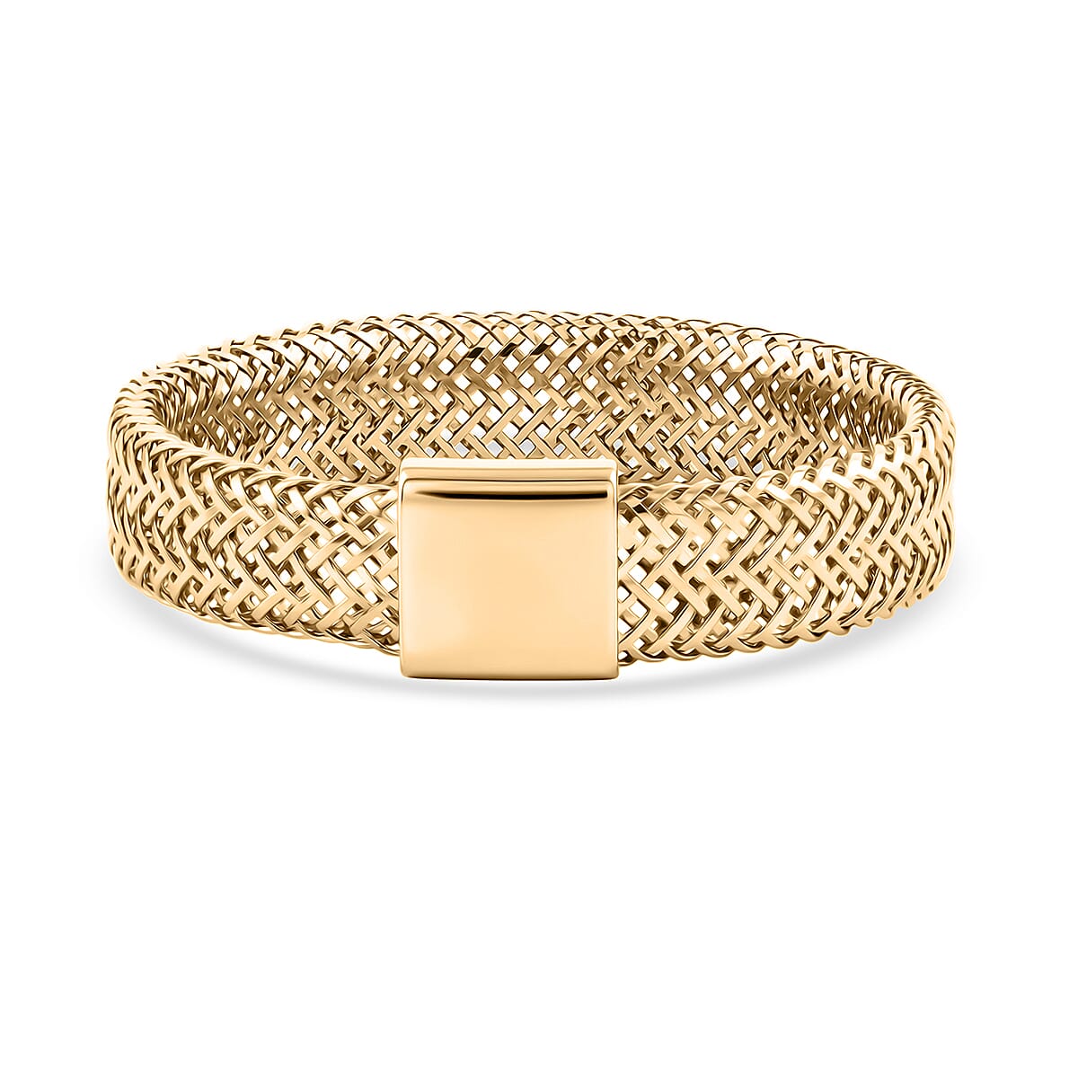 Italian 10K Yellow Gold Stretchable Ring (Size 6-8) (0.45 g)