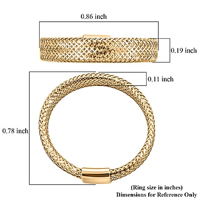 Italian 10K Yellow Gold Stretchable Ring (Size 6-8) (0.45 g)