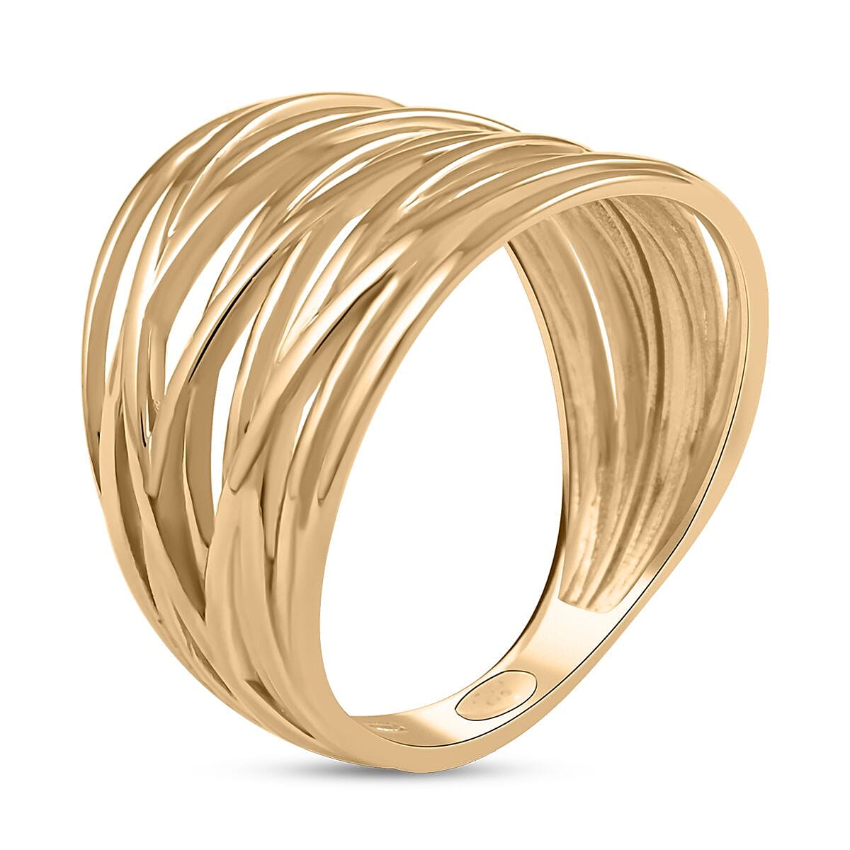 Microfusion Italian 10K Yellow Gold Multi-thread Ring 4.25 Grams image number 3