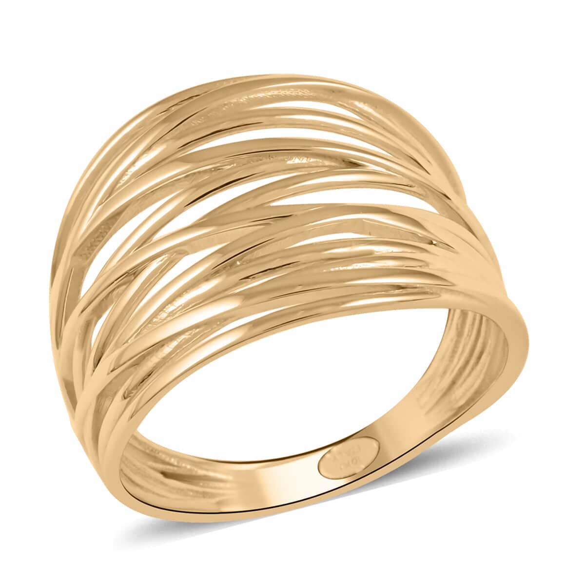 Made in Italy 5mm Mesh Ring in 10K Solid Mesh and Sheet Gold - Size 7