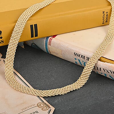 Italian 10K Yellow Gold 5 Strand Satin Rope Necklace 18 Inches 12.85 Grams