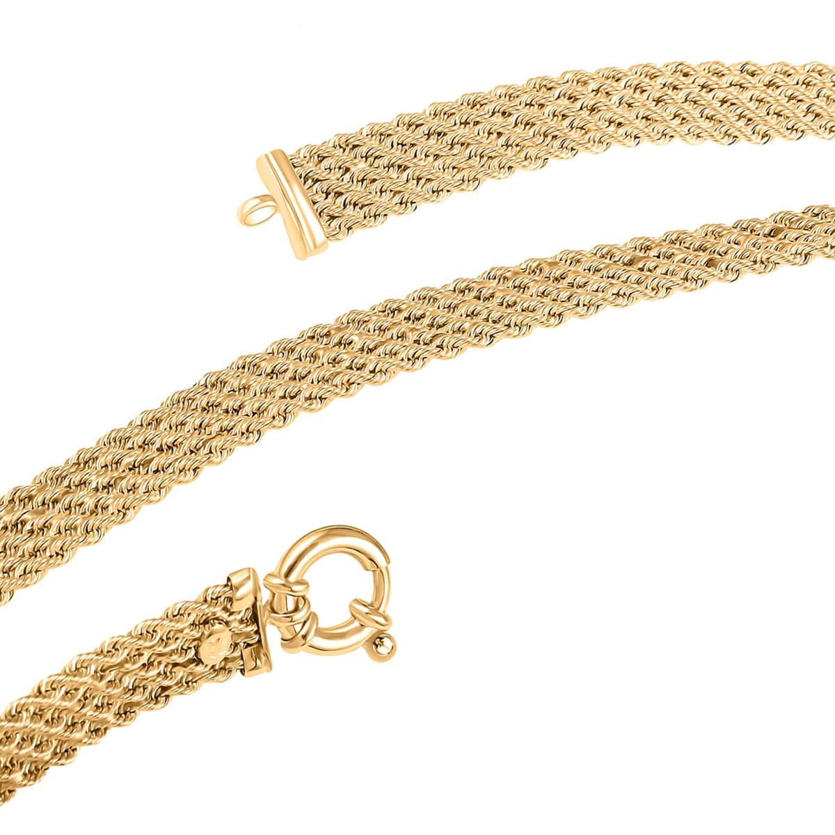 Italian 10K Yellow Gold 5 Strand Satin Rope Necklace 18 Inches 12.85 Grams image number 2