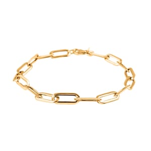 Pyramid Paperclip Italian 14K Yellow Gold Bracelet (7.50 In) 1.75 Grams