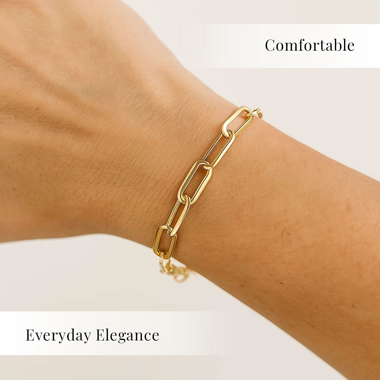 Pyramid Paperclip Italian 14K Yellow Gold Bracelet (7.50 In) 1.75 Grams