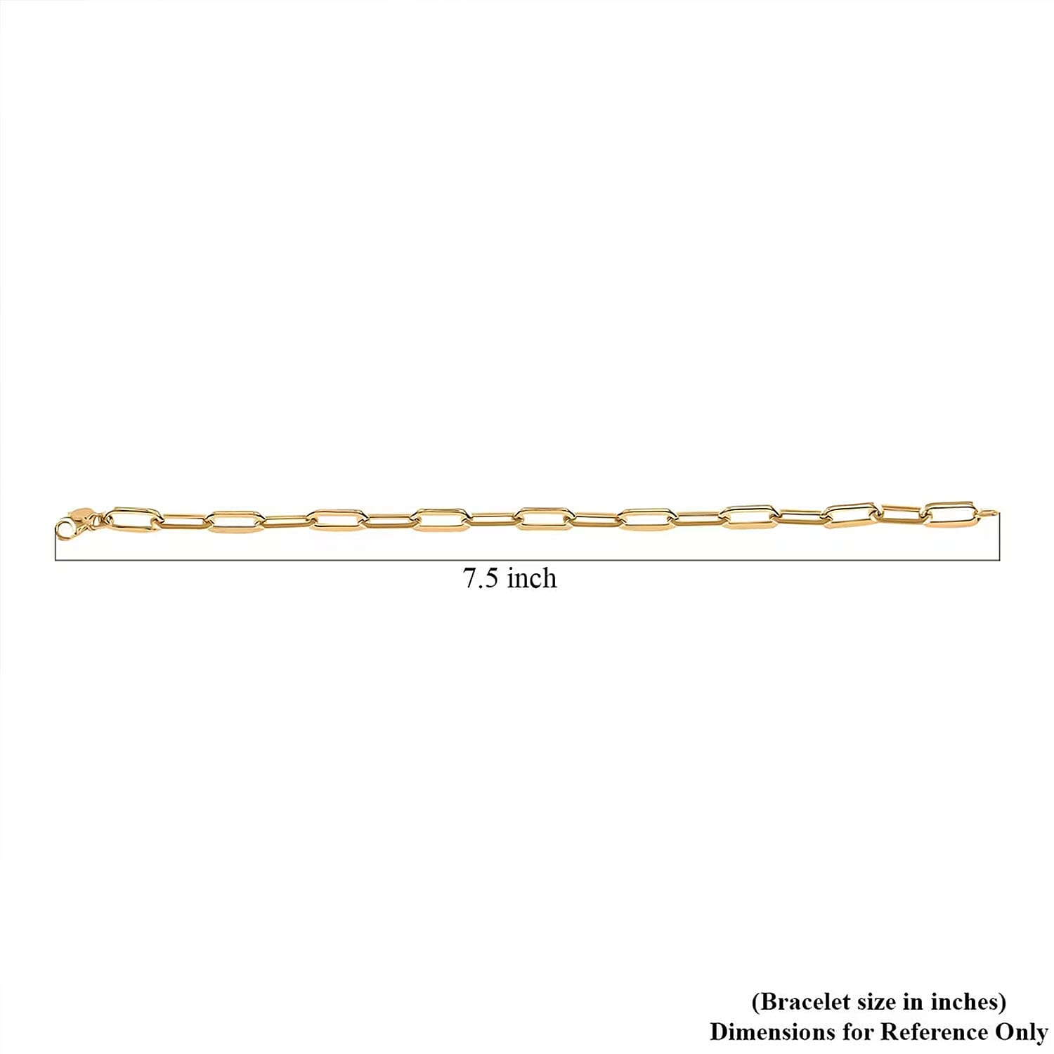 Pyramid Paperclip Italian 14K Yellow Gold Bracelet (7.50 In) 1.75 Grams