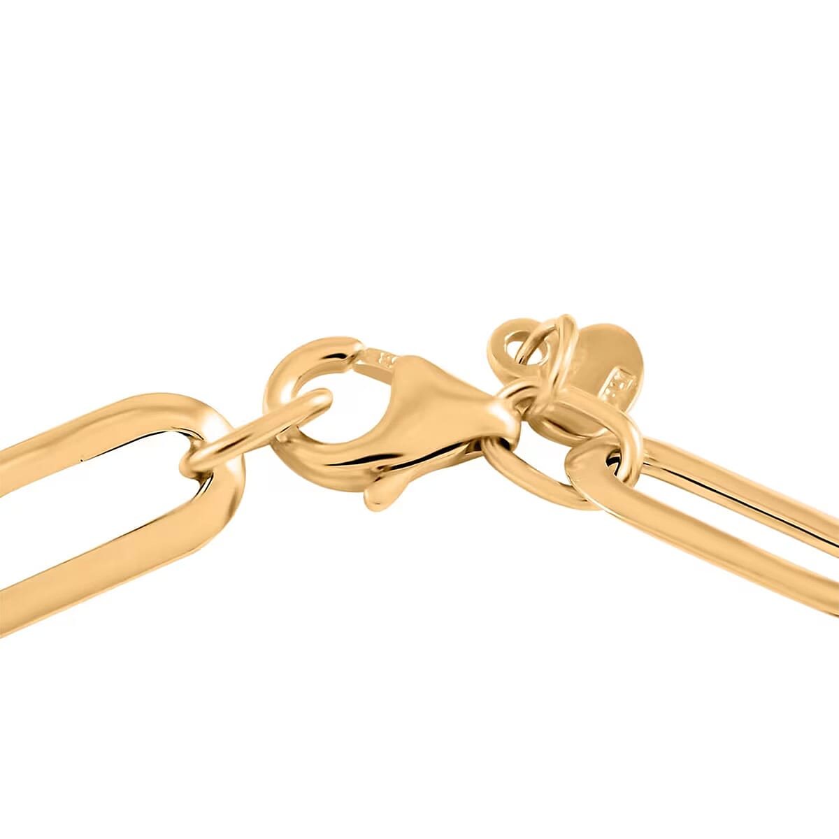 Pyramid Paperclip Italian 14K Yellow Gold Bracelet (7.50 In) 1.75 Grams image number 6
