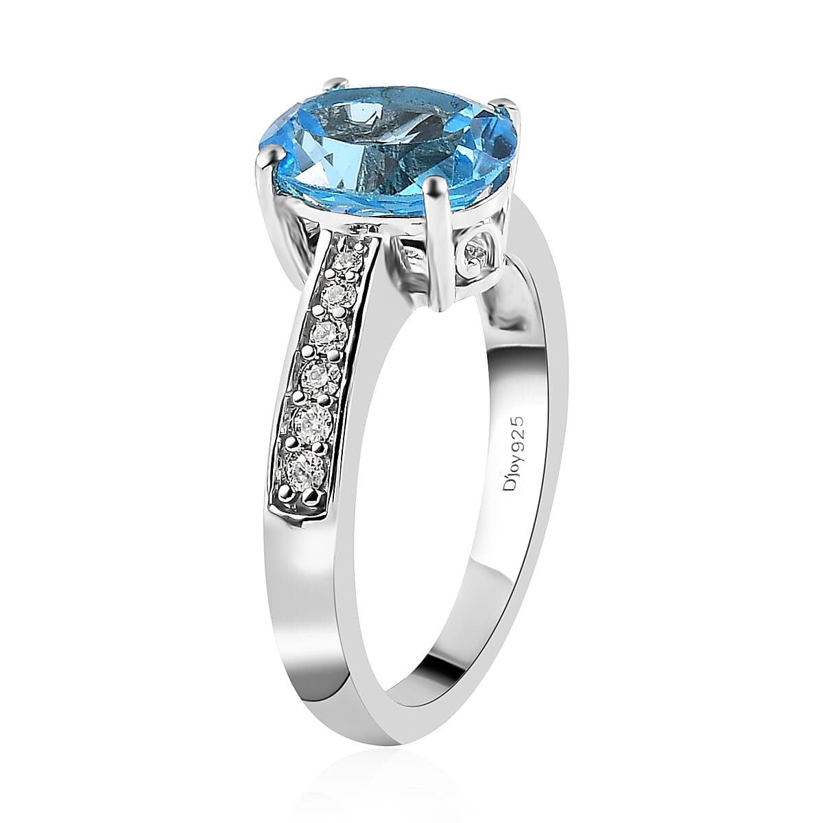 Marambaia Topaz and Moissanite Ring in Platinum Over Sterling Silver 2.30 ctw image number 2