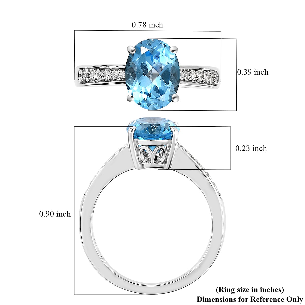 Marambaia Topaz and Moissanite Ring in Platinum Over Sterling Silver 2.30 ctw image number 4