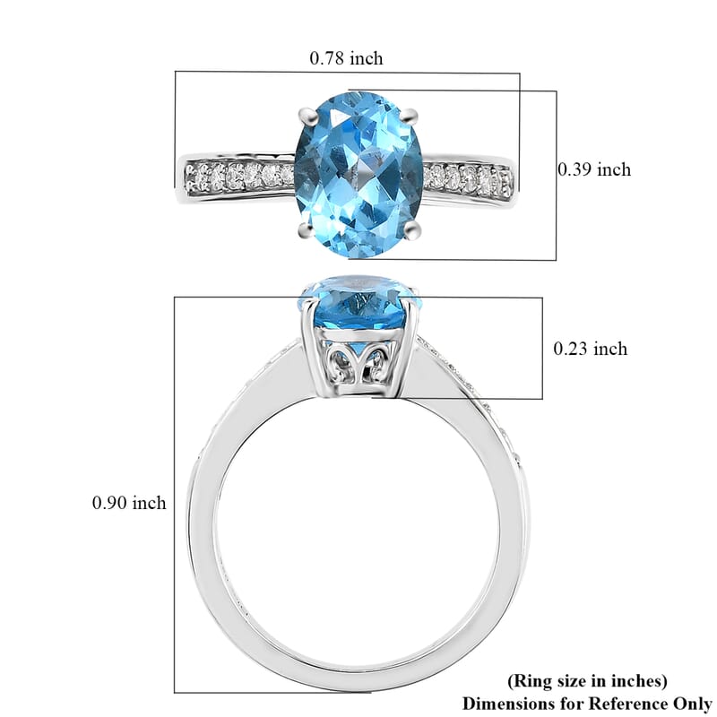 Marambaia Topaz and Moissanite Ring in Platinum Over Sterling Silver (Size 10.0) 2.30 ctw