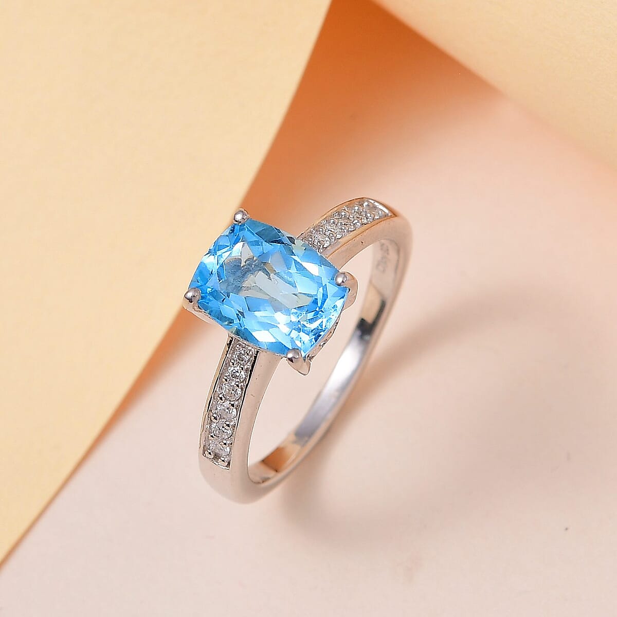 Marambaia Topaz and Moissanite Ring in Platinum Over Sterling Silver (Size 10.0) 2.85 ctw image number 1