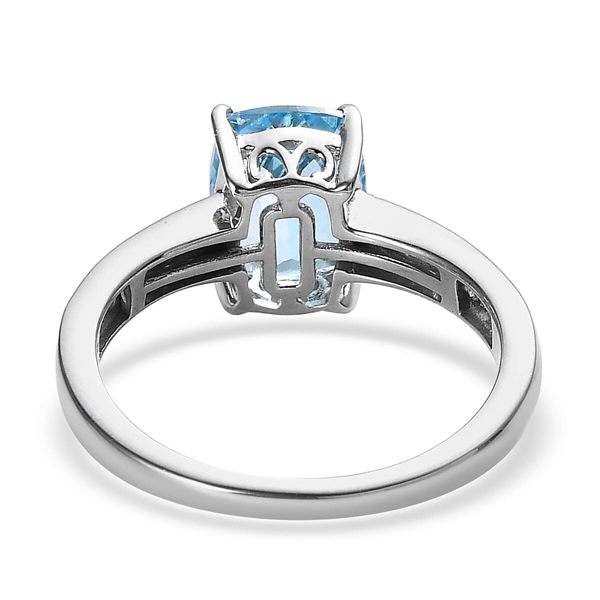 Marambaia Topaz and Moissanite Ring in Platinum Over Sterling Silver (Size 10.0) 2.85 ctw image number 4