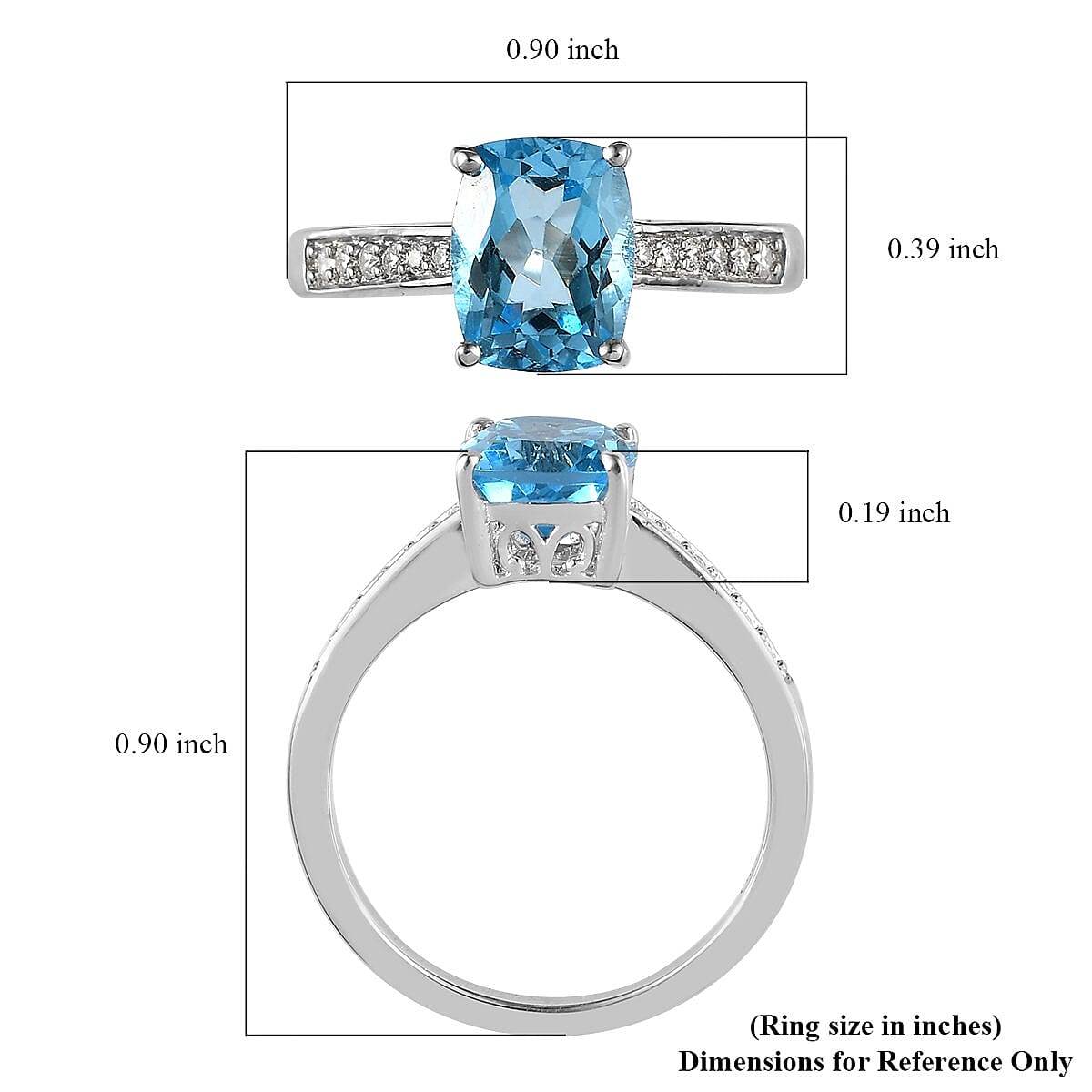 Marambaia Topaz and Moissanite Ring in Platinum Over Sterling Silver (Size 10.0) 2.85 ctw image number 5