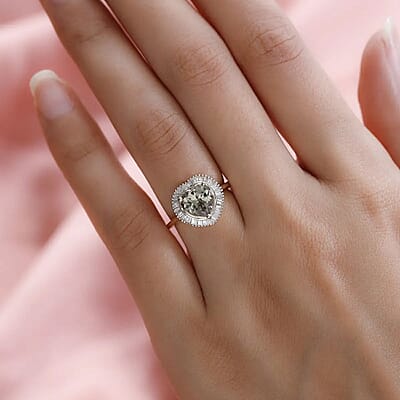 AAA Turkizite and Diamond 2.25 ctw Heart Ring in 14K Yellow Gold, Halo Ring, Diamond Ring, Wedding Rings, Engagement Ring (Size 10.5)