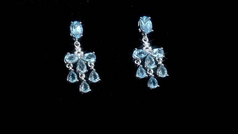 Marambaia Topaz and White Zircon Chandelier Earrings in Platinum Over Sterling Silver 3.90 ctw