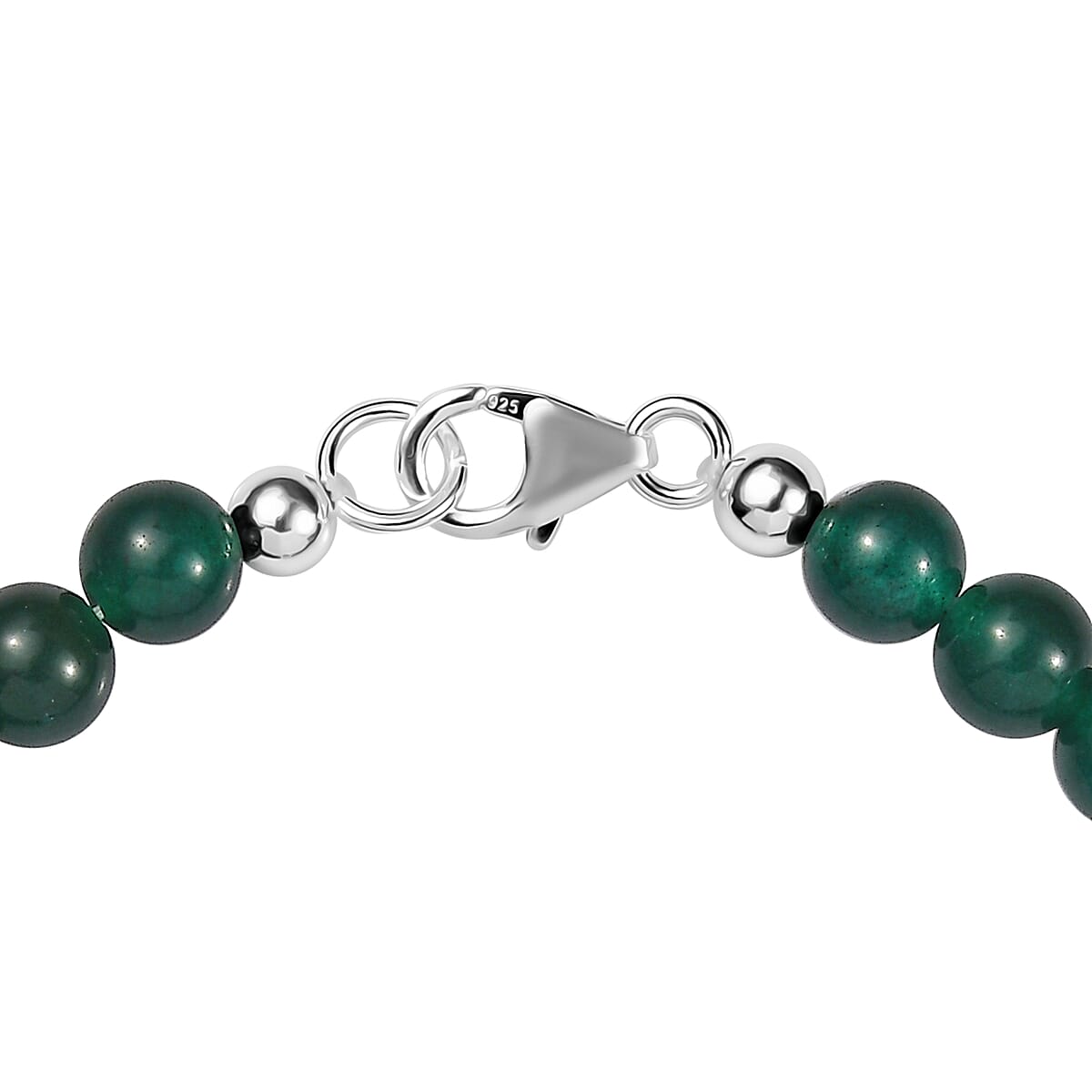 African Malachite and Green Quartzite Bracelet in Sterling Silver (7.25 In) 50.10 ctw image number 3