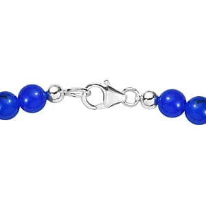 Lapis Lazuli and Blue Quartzite Bracelet in Sterling Silver (7.25 In) 49.35 ctw