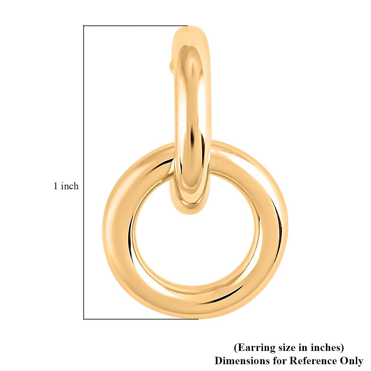 Orecchini Lucidi Italian 10K Yellow Gold Double Circle Hoop Earrings 2.20 Grams