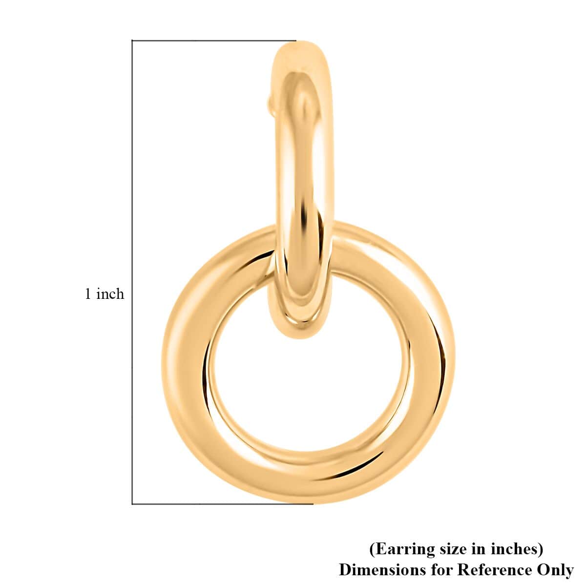 Orecchini Lucidi Italian 10K Yellow Gold Double Circle Hoop Earrings 2.20 Grams image number 4