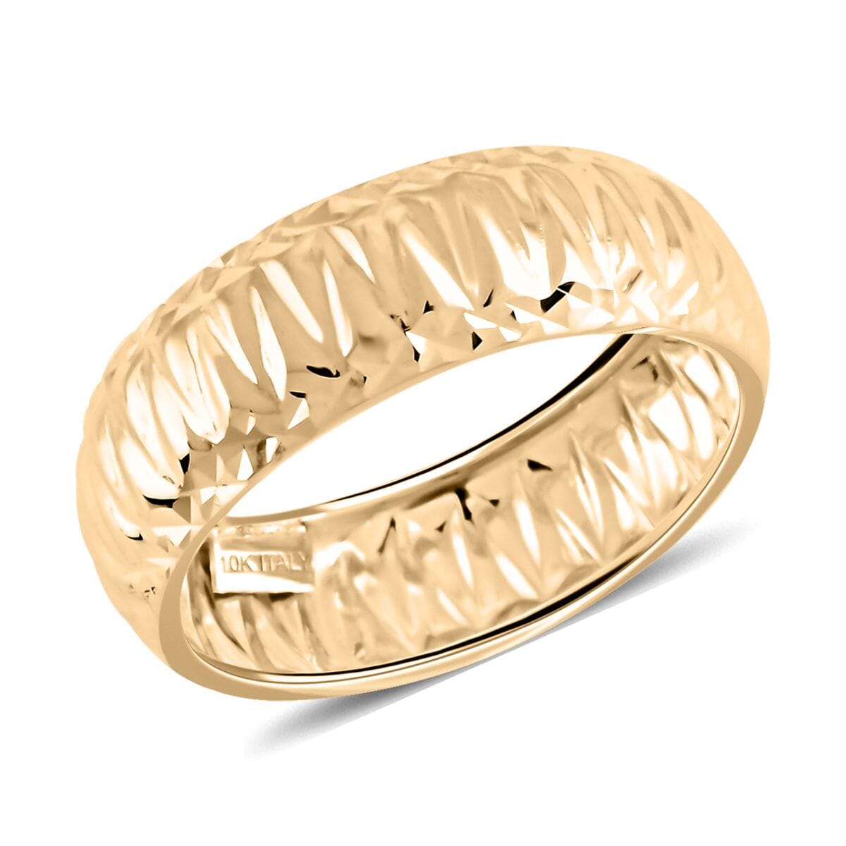Martellato Italian 10K Yellow Gold Diamond-Cut Band Ring 1.28 Grams image number 0