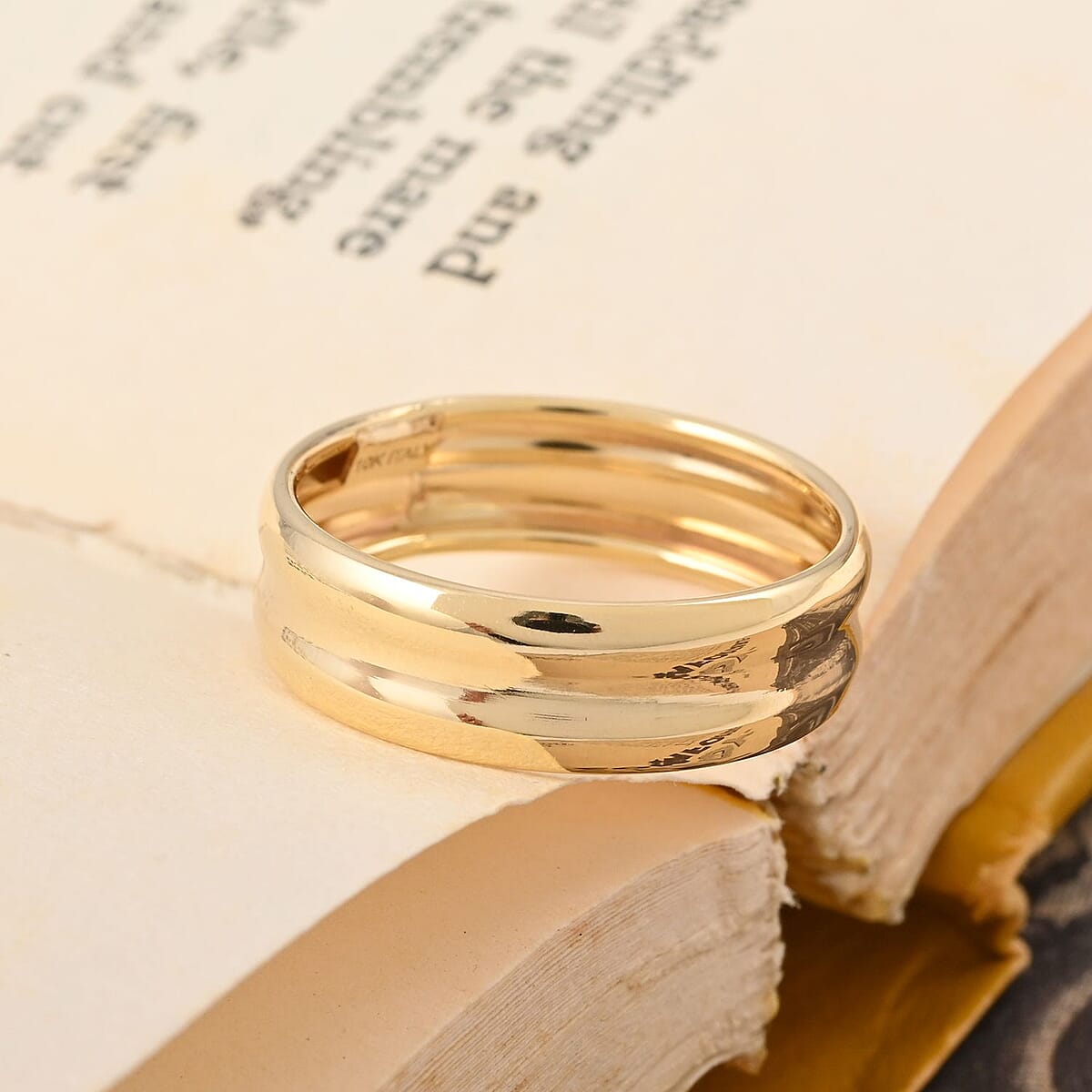 Anello A Fascia Classico Italian 10K Yellow Gold Classic Band Ring (Size 10.0) 1.30 Grams image number 1