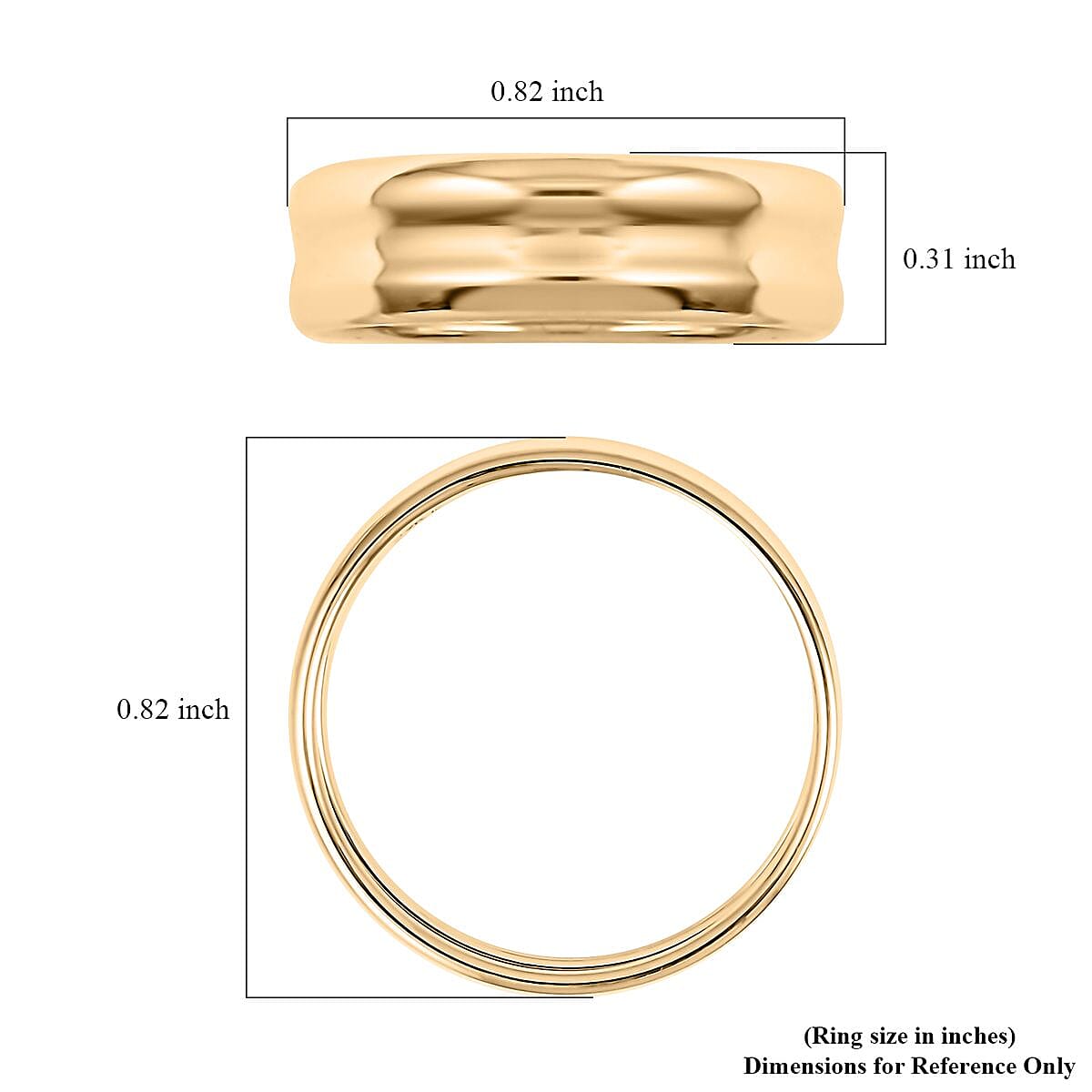 Anello A Fascia Classico Italian 10K Yellow Gold Classic Band Ring (Size 10.0) 1.30 Grams image number 4