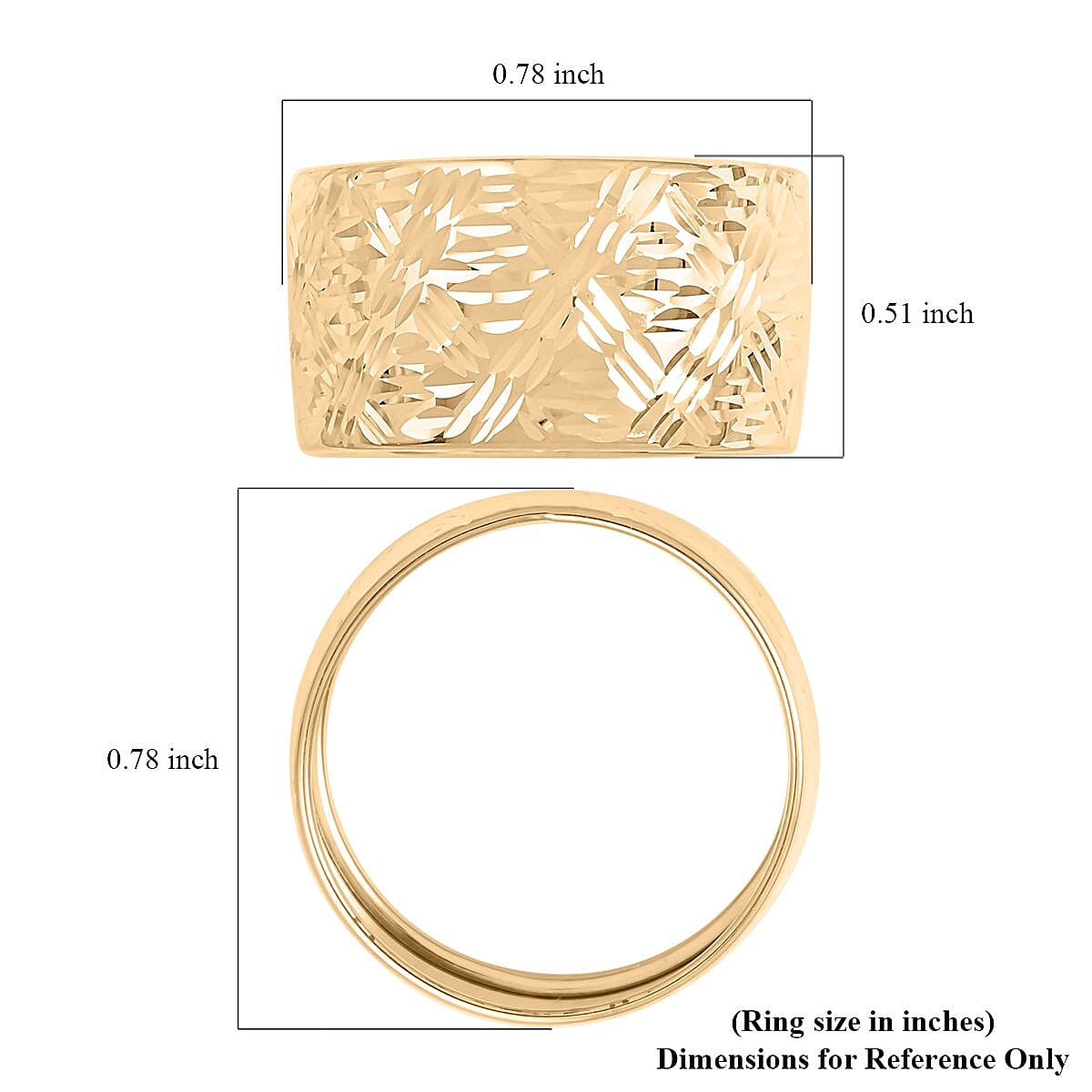 Anello Per Sigari Taglio Diamante Italian 10K Yellow Gold Designer Band Ring (Size 6.0) 1.55 Grams image number 4