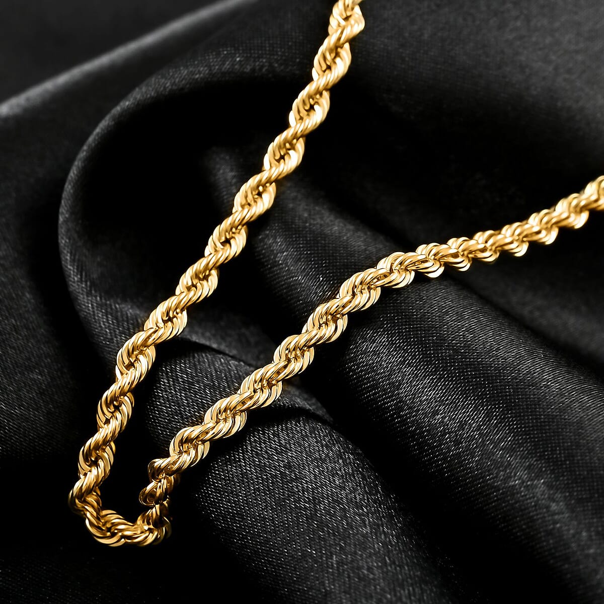 10K Yellow Gold 3.3mm Quint Rope Necklace 18 Inches 4.80 Grams image number 1