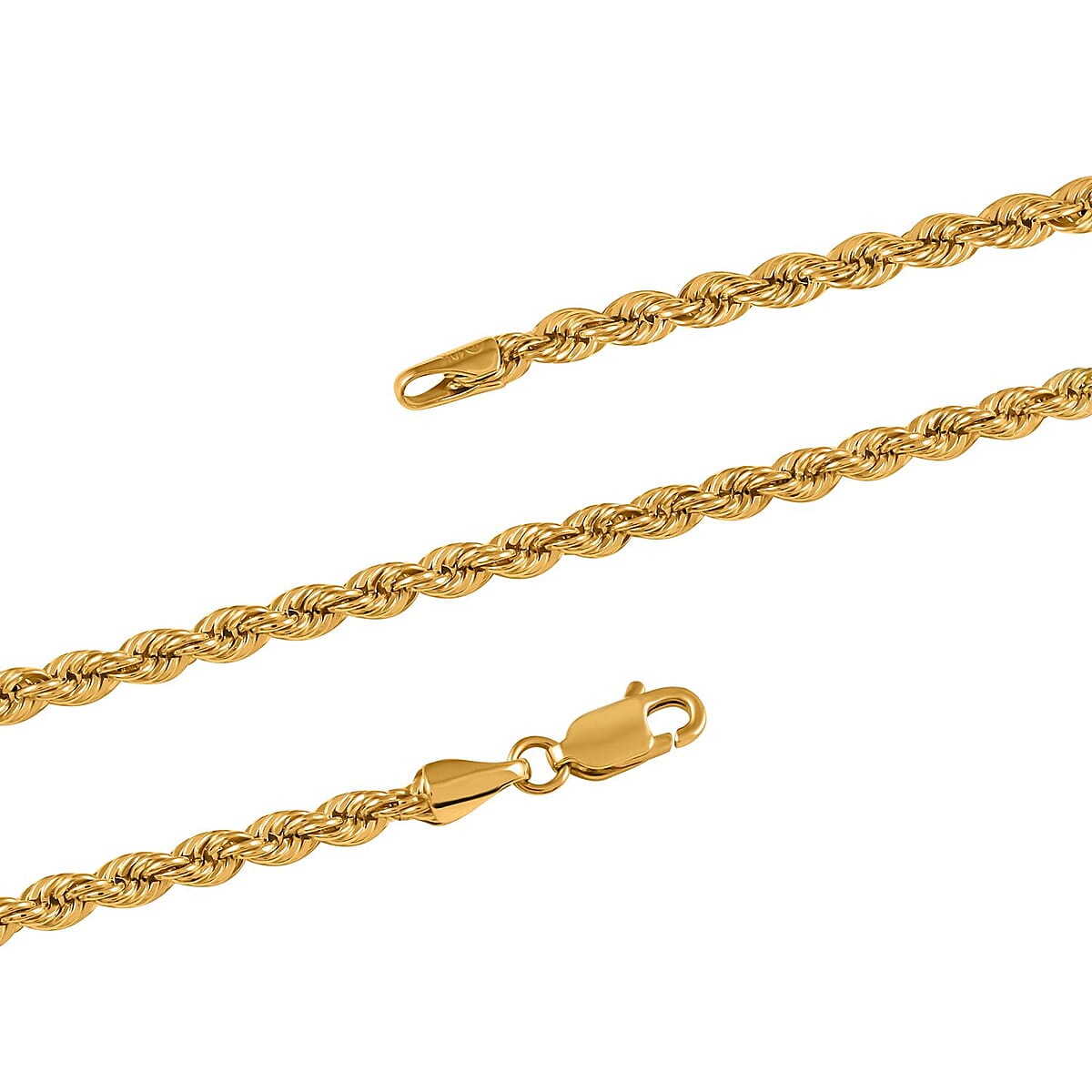 10K Yellow Gold 3.3mm Quint Rope Necklace 18 Inches 4.80 Grams image number 2