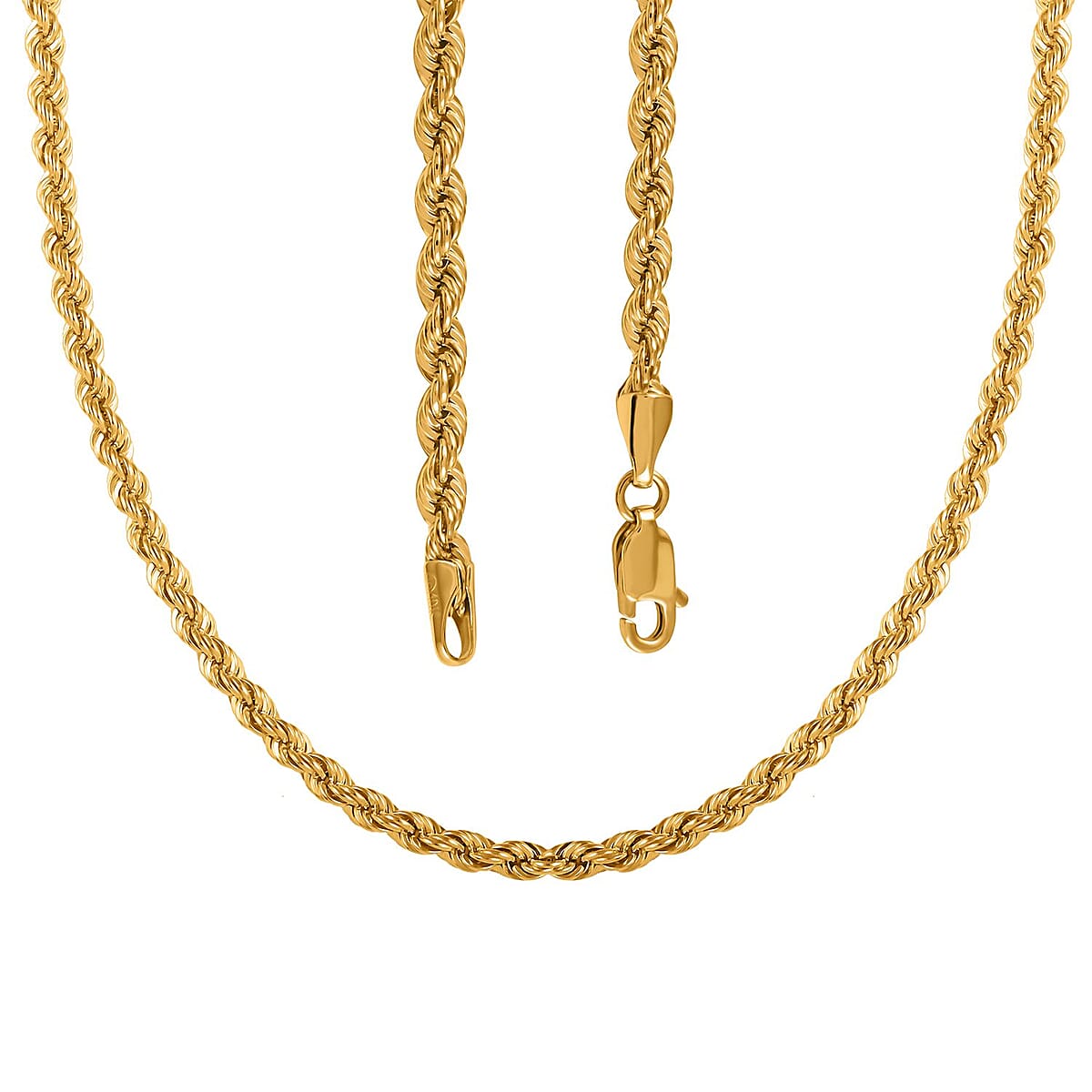 10K Yellow Gold 3.3mm Quint Rope Necklace 18 Inches 4.80 Grams image number 3