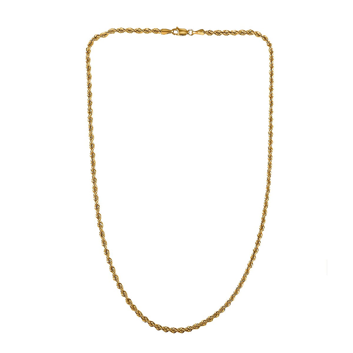 10K Yellow Gold 3.3mm Quint Rope Necklace 18 Inches 4.80 Grams image number 4