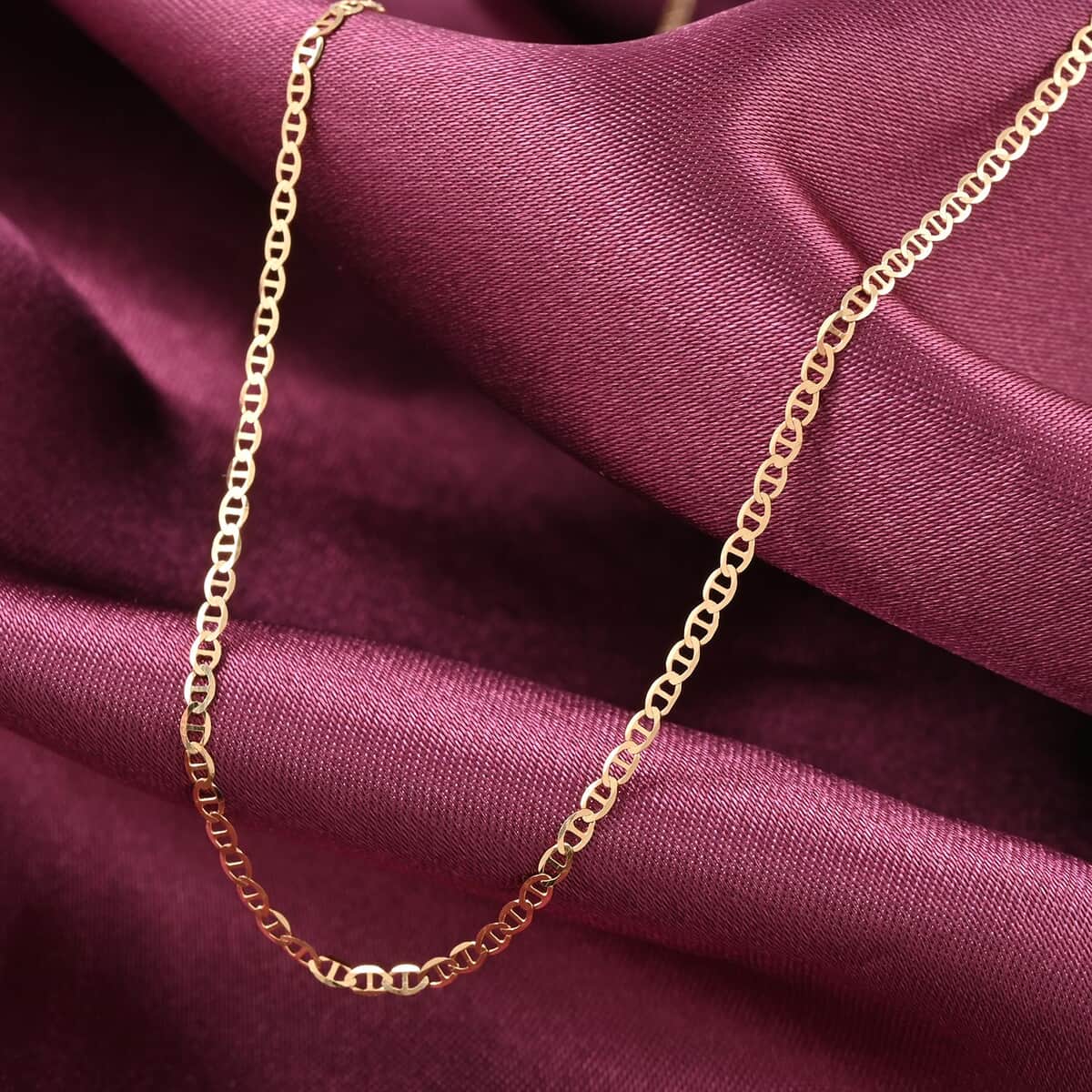 Italian 18K Yellow Gold 1.5mm Mariner Necklace 18 Inches 1.15 Grams image number 1