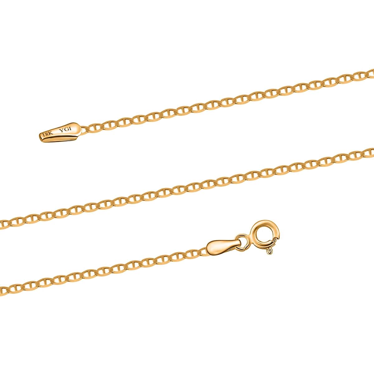 Italian 18K Yellow Gold 1.5mm Mariner Necklace 18 Inches 1.15 Grams image number 2