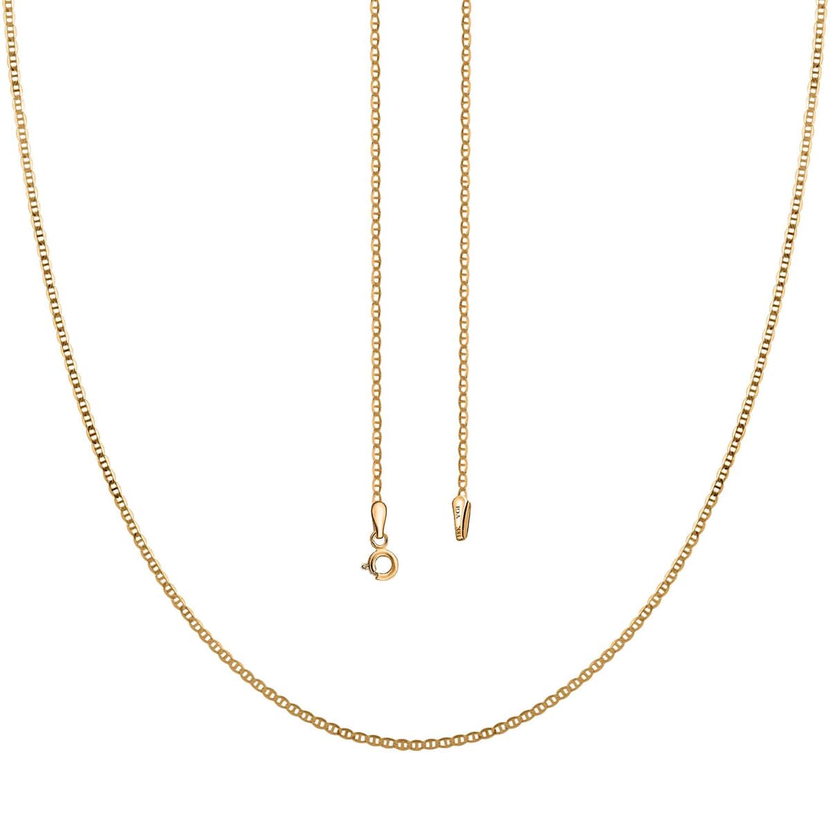 Italian 18K Yellow Gold 1.5mm Mariner Necklace 18 Inches 1.15 Grams image number 4