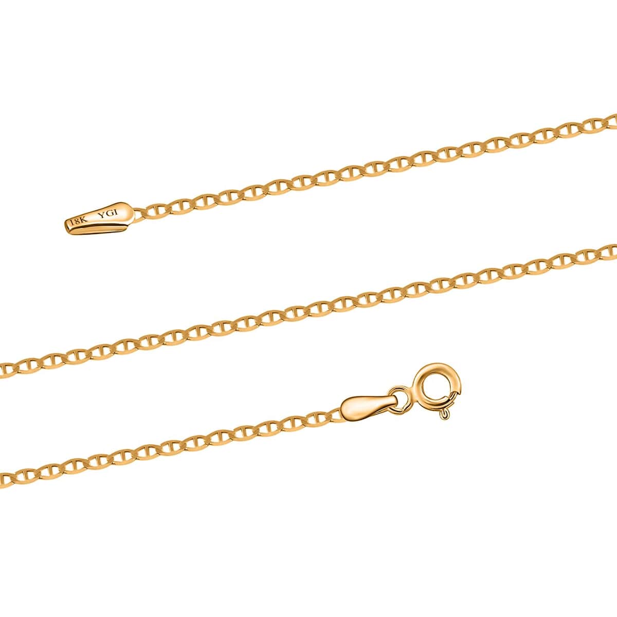 Italian 18K Yellow Gold 1.5mm Designer Mariner Necklace 20 Inches 1.45 Grams image number 3