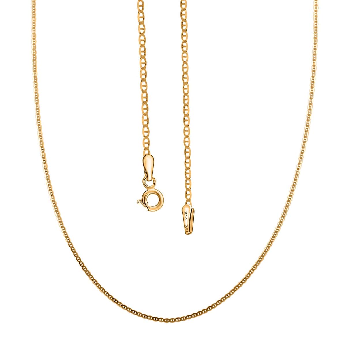 Italian 18K Yellow Gold 1.5mm Designer Mariner Necklace 20 Inches 1.45 Grams image number 5