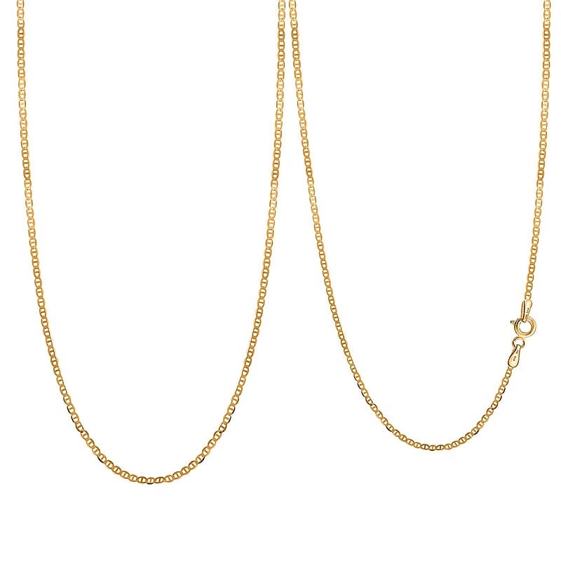 Italian 18K Yellow Gold 1.5mm Mariner Necklace 24 Inches 1.75 Grams