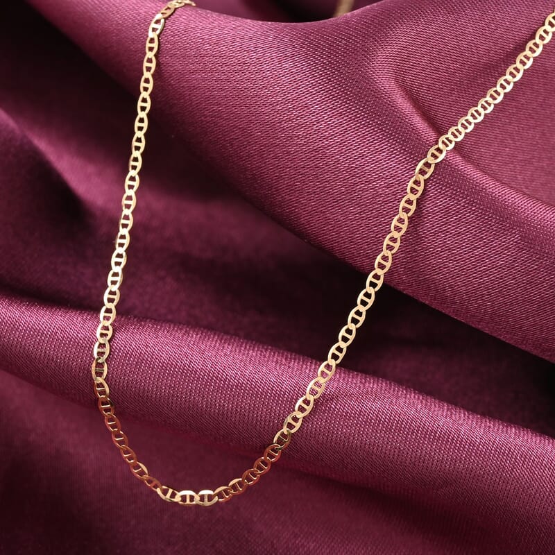 Italian 18K Yellow Gold 1.5mm Mariner Necklace 24 Inches 1.75 Grams