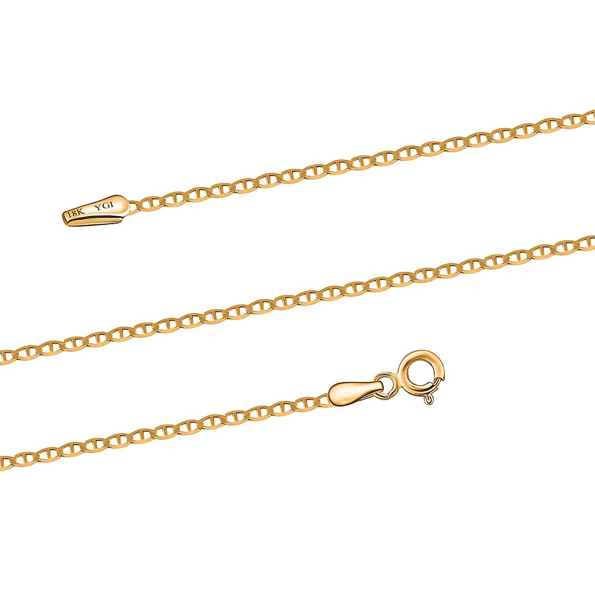 Italian 18K Yellow Gold 1.5mm Mariner Necklace 24 Inches 1.75 Grams image number 3