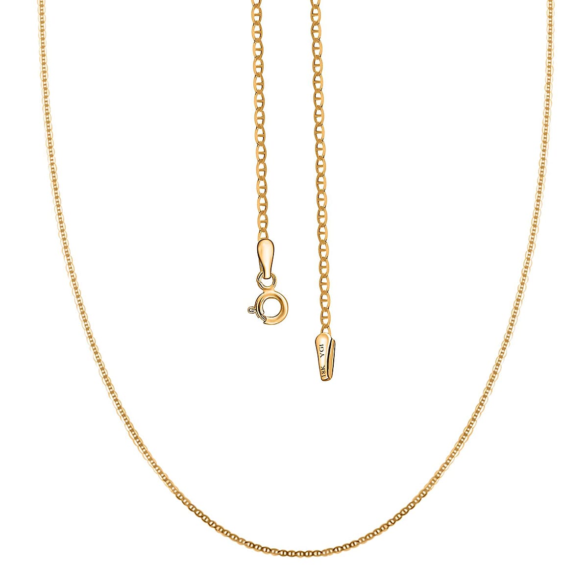 Italian 18K Yellow Gold 1.5mm Mariner Necklace 24 Inches 1.75 Grams image number 5