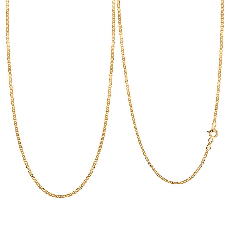 Italian 10K Yellow Gold 1.5mm Mariner Necklace 18 Inches 1 Grams