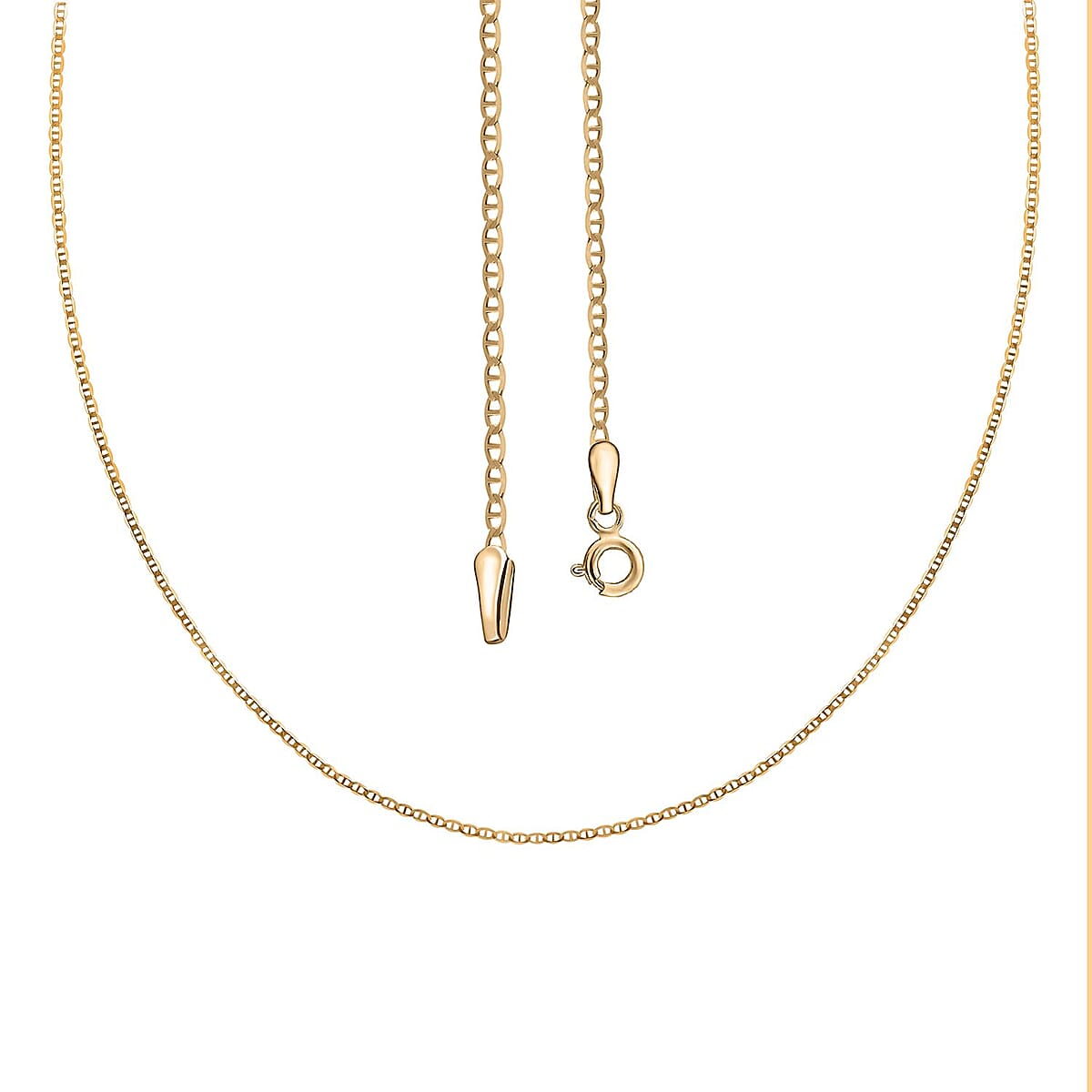 Italian 10K Yellow Gold 1.5mm Mariner Necklace 18 Inches 1 Grams image number 4