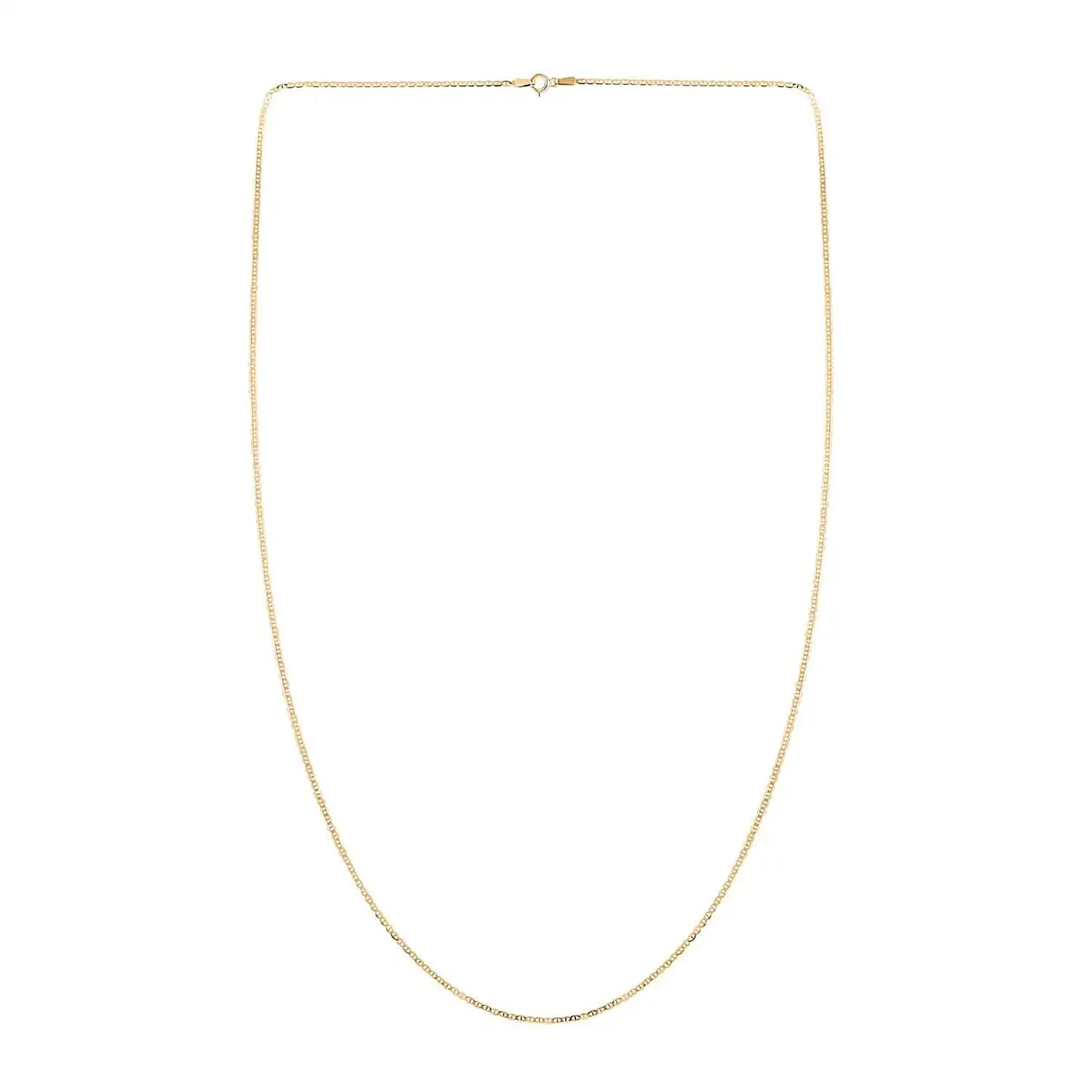 Italian 10K Yellow Gold Mariner Chain Necklace, Gold Chain Necklace, Gold Mariner Necklace, 24 Inch Necklace, Gold Jewelry For Her 1.30 Grams