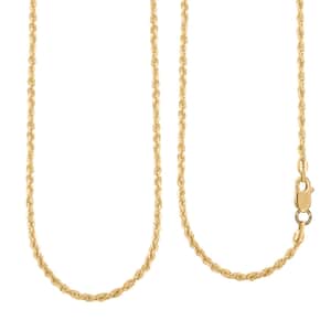 Italian 10K Yellow Gold 1.5mm Rope Necklace 20 Inches 1.4 Grams